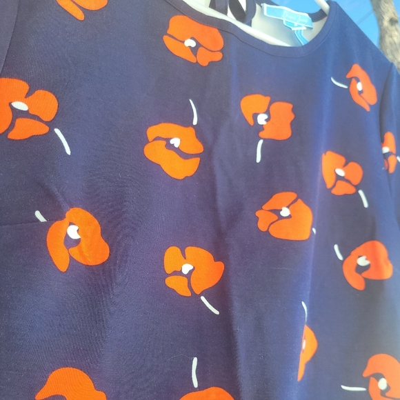 DRAPER JAMES, Ponte Mini Shift Dress, Size-Large, Poppy Design - Picture 9 of 9